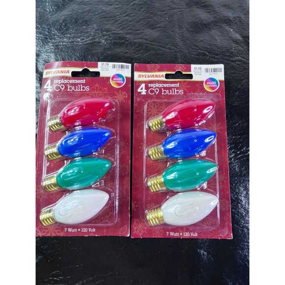 16 Sylvania & Holiday Time C7/C9 Replacement Bulbs 120V + 4 Bulb Magnets - Picture 3 of 5